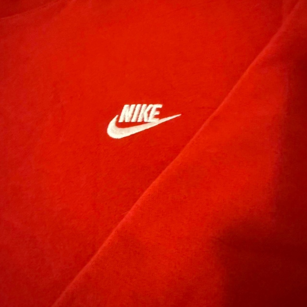 Nike Red Mens Unisex Embroidered Oversized 2XL XXL Comfy Sweatshirt Crewneck - Picture 2 of 3